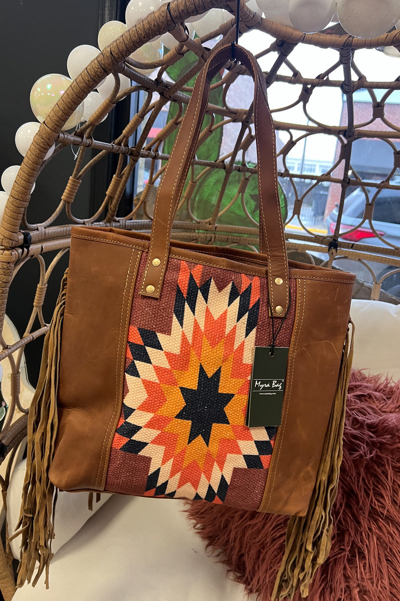 brown leather fringe backpack The Scottsdale Aztec Fringe Backpack – Southern Roots Boutique