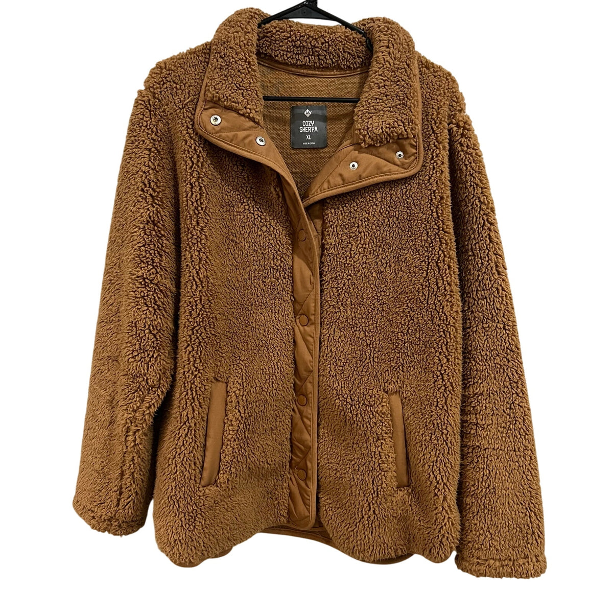 Member's Mark Cozy Brown Teddy Full Button Sherpa Jacket