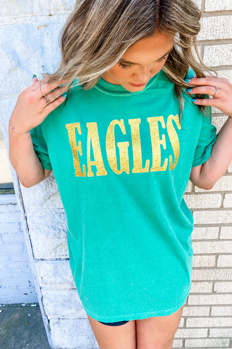 Southern Roots Mustard + Glitter Eagles Comfort Colors Tee 2XL