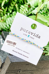 Pura Vida Mini Braided Mental Health Awareness Bracelet