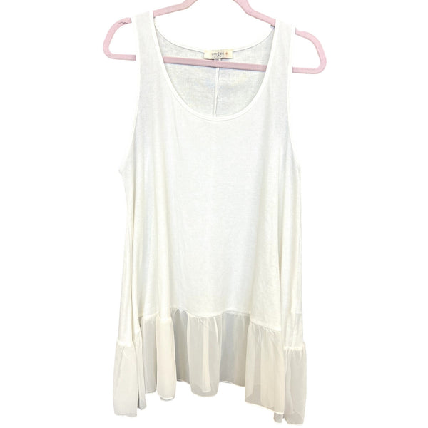Umgee White Ribbed Tank Top Size 1XL