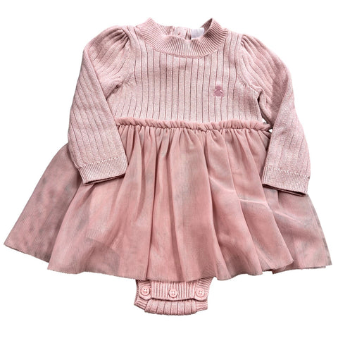 open lace back dress Angele Pink Corduroy Smocked Dress main image 1