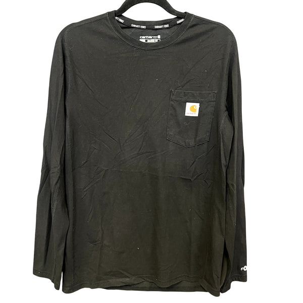 Carhartt Force Relaxed Fit Black Long Sleeve Pocket Tee Small