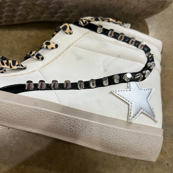 Shu Shop Riri White Studded High Top Sneakers Size 8.5