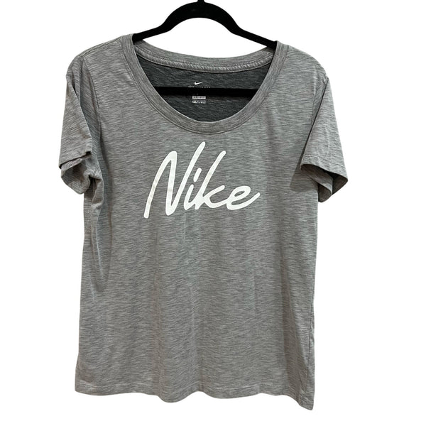 The Nike Tee Women's Basic Gray Dri-Fit Workout Tee Medium