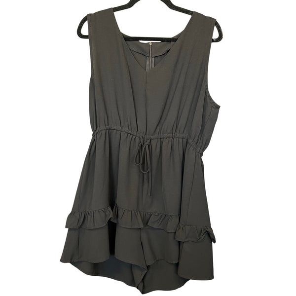 Women's Black Ruffle Romper Size XL
