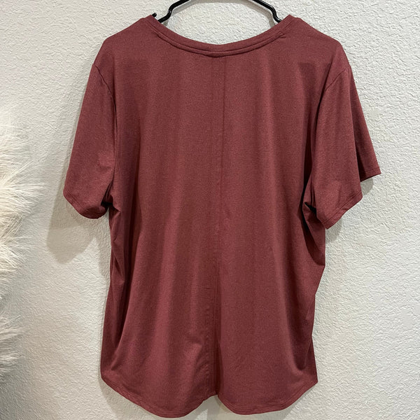 Reebox RBX Maroon V-Neck Activewear Top 1XL