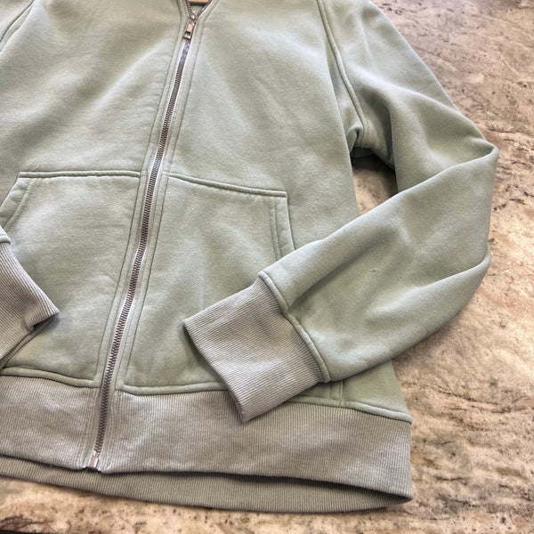 Women's Sage Green Full Zip Hooded Jacket Large