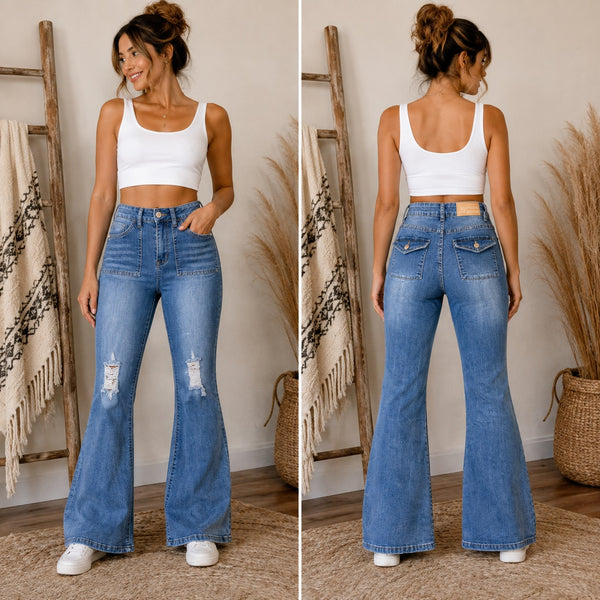 Celebrity Ace Distressed Flare Jeans Size 3