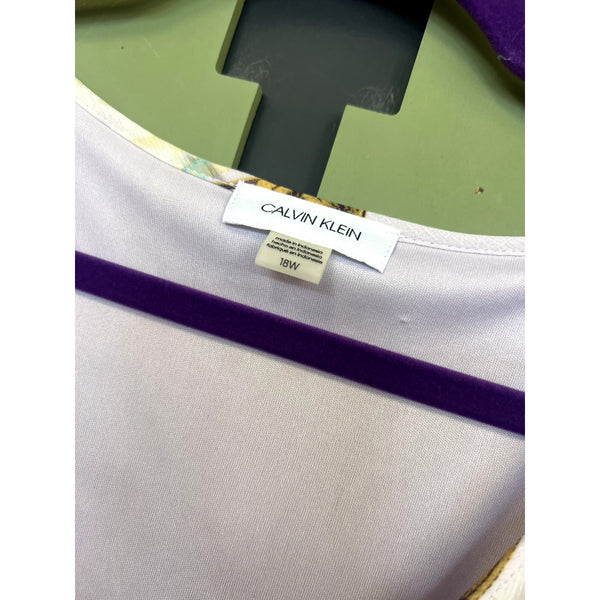 NWT Calvin Klein Lavender Floral Maxi Dress Size 18W