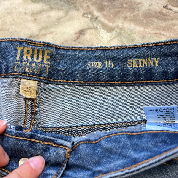True Craft Distressed Skinny Jeans Size 15