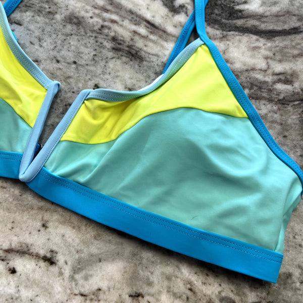 Women's Color Block Bikini Swim Top Size XL