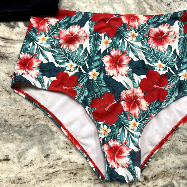 Women's Floral + Black Swim Bikini Medium