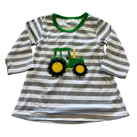 Striped Tractor Sundress Girls Size 12-18 Mo