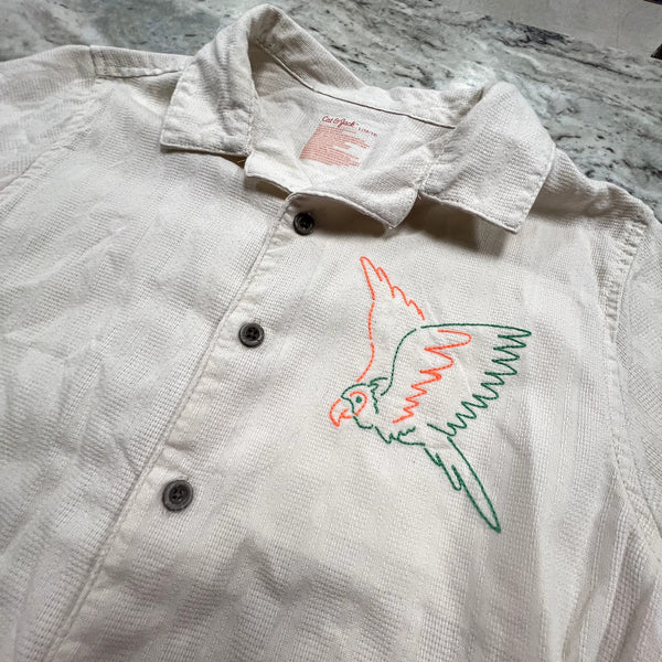 Cat & Jack Tropical Linen Boys Button Down Size Large 10/12