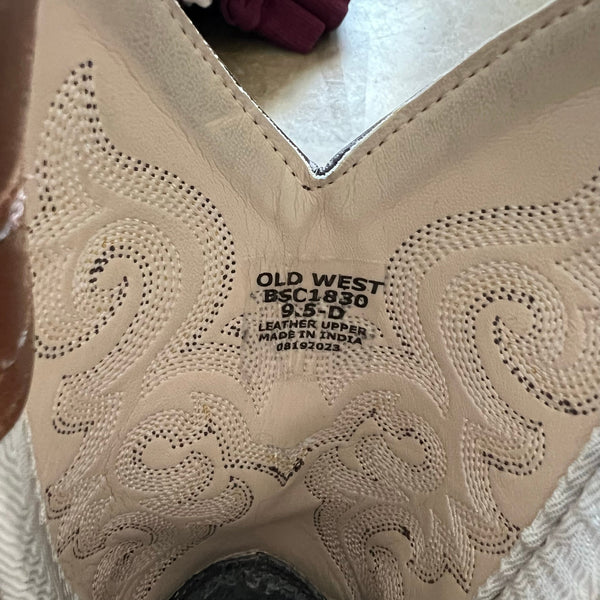 Old West Boys Western Boots Size 9.5D