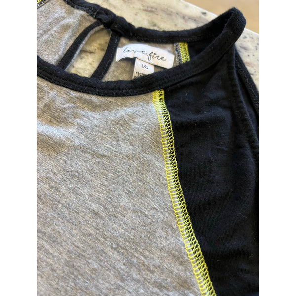 Love Fire Girls Gray Open Shoulder Mini Dress Youth Large