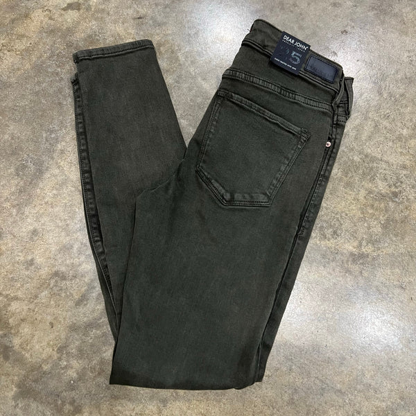 NWT Dear John Gisele High Waist Skinny Jeans Olive Green Size 25