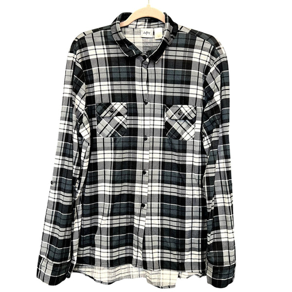 BKE Daytrip Women's Black Plaid Flannel Size XXL