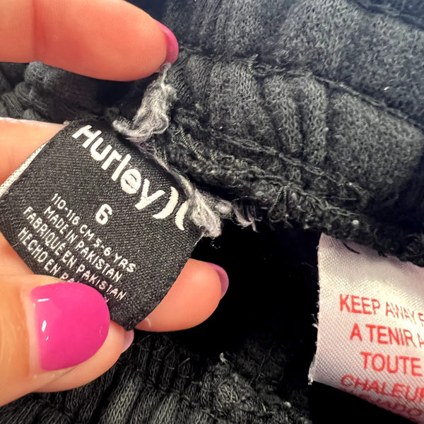 Hurley Black Jogger Pants Size 6 Toddler
