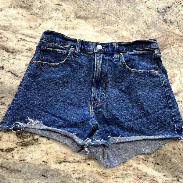 Abercrombie & Fitch High Ries 90's Relaxed Cutoff Denim Shorts Size 6