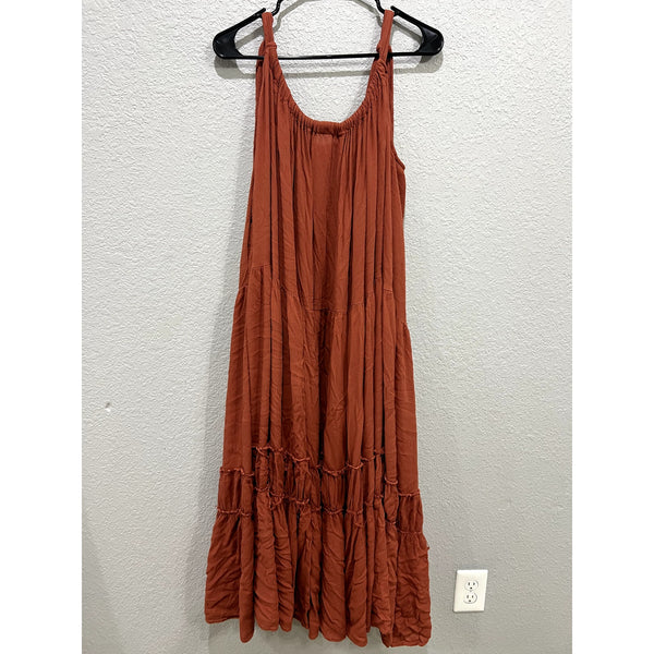 Free People Bare it All Maxi Dress Rust Orange Size Large