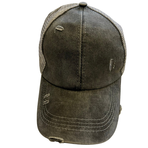 Charcoal Pony Tail Hat