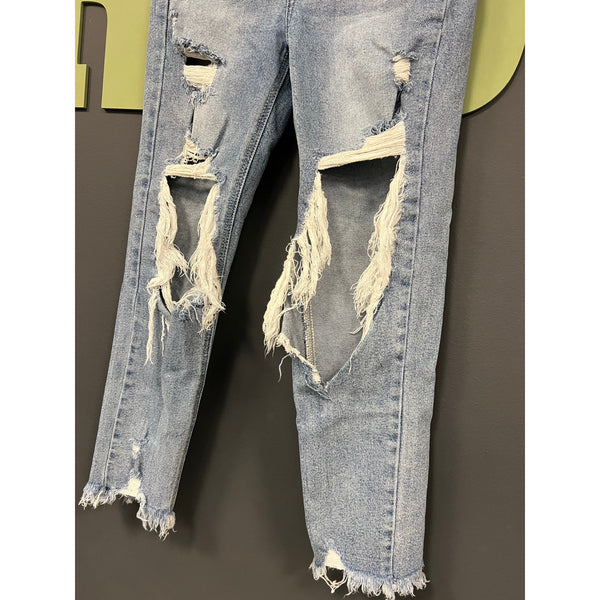 Cello Distressed Cropped Ankle Jeans Size 1