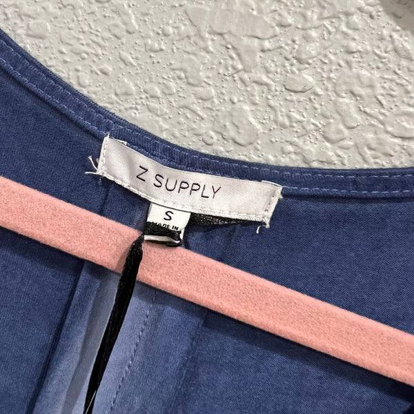 NWT Z Supply Garment Dyed Navy Blue V-Neck Tank Dress with Pockets Small