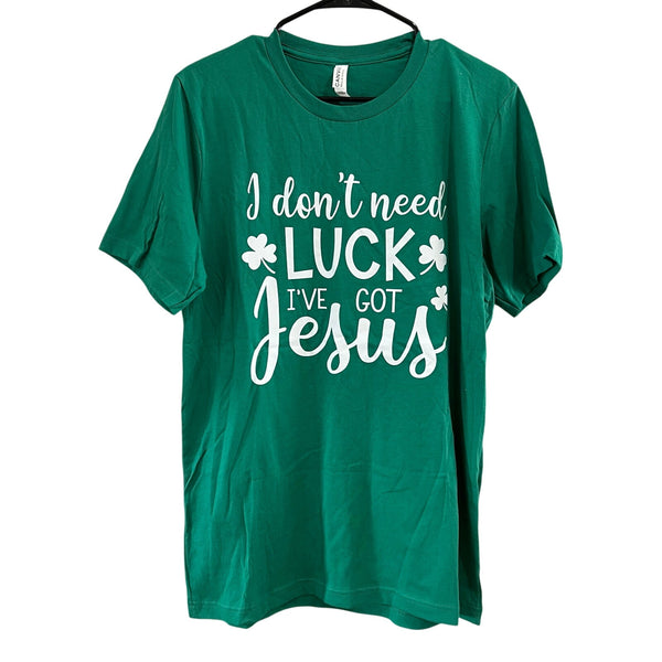 Not Luck Just Jesus Graphic Tee Large