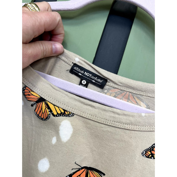 Attitude Not Included Y2K Butterfly Tee Plus Size 2XL