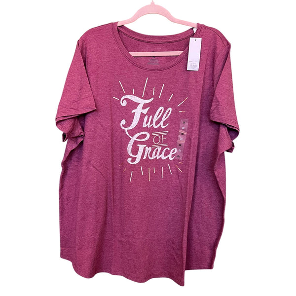 NWT Sonoma Full of Grace Maroon Casual Graphic Tee Size 2XL