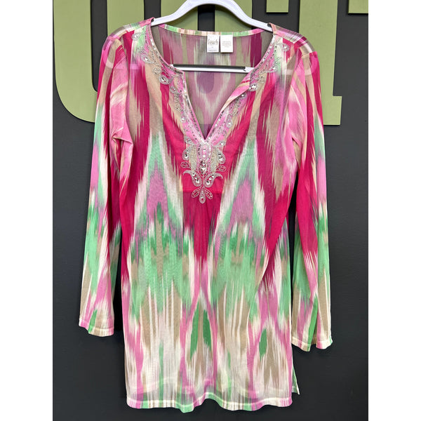 Inc Beach Brushstroke Swim Coverup Medium