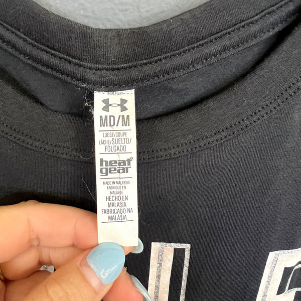 Under Armour Kale-Ing It Black Muscle Tank Top Loose Fit Heat Gear Medium