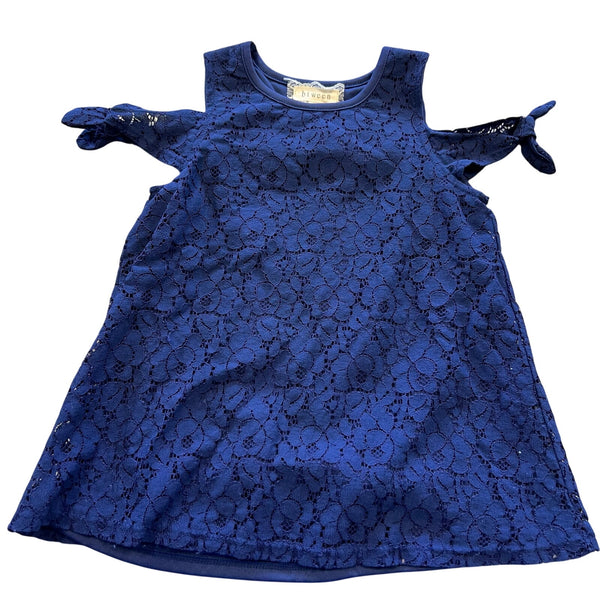Btween Girls Navy Blue Lace Cold Shoulder Top Size 8