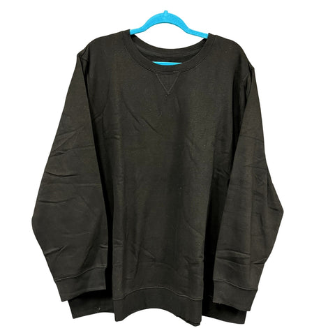 NWT St. John's Bay Active Black Crew Neck Sweatshirt Plus Size 3XL