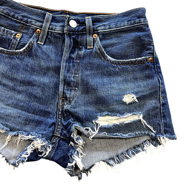 Levi's Dark Wash Denim Distressed Cutoff Shorts Size 24