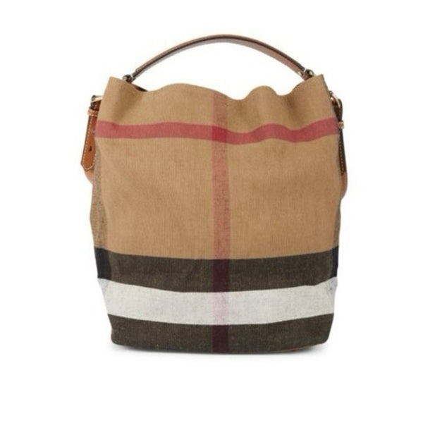 Burberry Ashby Canvas Check Bucket Bag