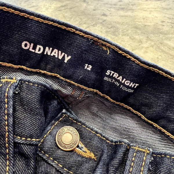 Old Navy Straight Leg Dark Wash Jeans Boys Youth Size 12