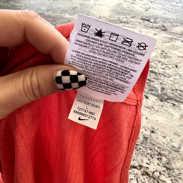 Nike Dri Fit Loose Coral Athletic Tank Large