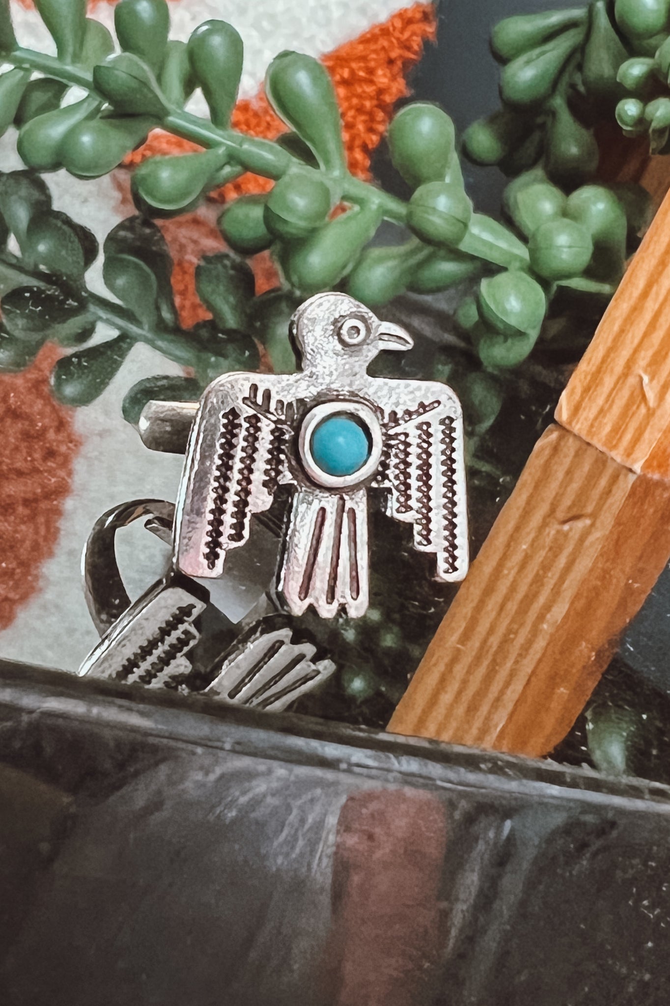 Turquoise Thunderbird Ring