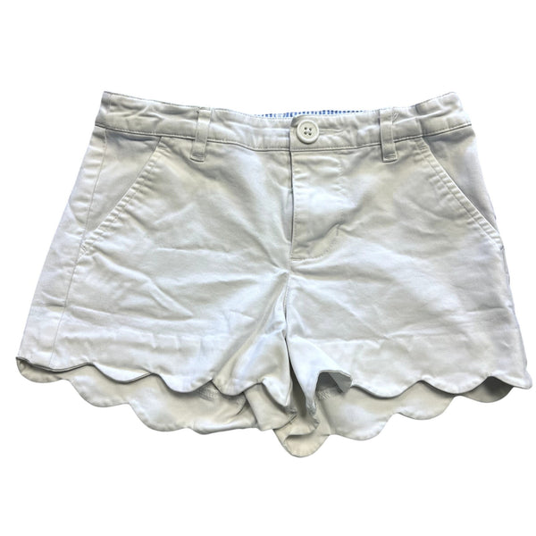 Girls White Scalloped Shorts Size 8