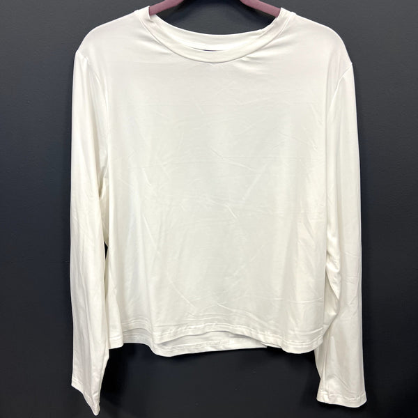 Women's Basic White Layering Long Sleeve Top Size 3XL