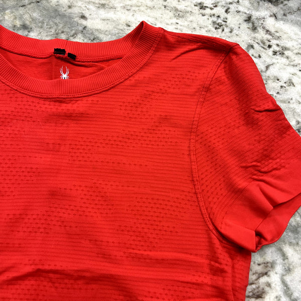 Spyder Active Red Fitted Athletic Top Size Small