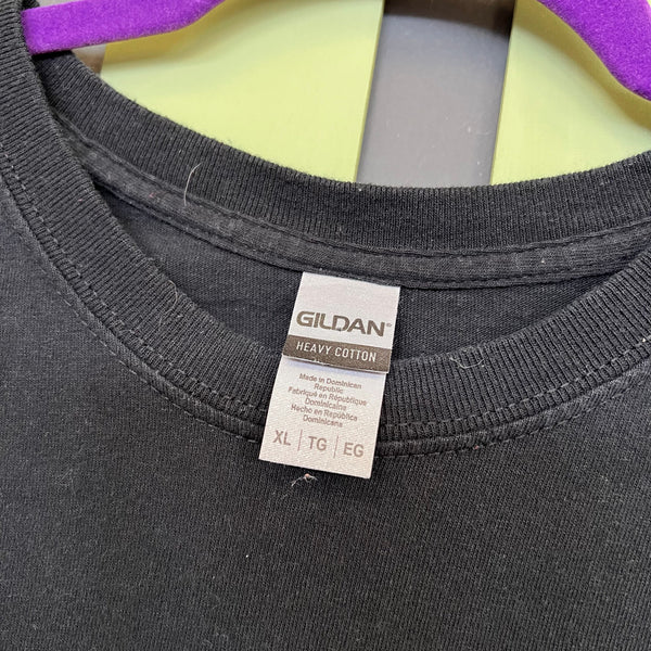 Cheer Mom Black Gildan Short Sleeve Graphic Tee White Leopard + Blue Glitter XL