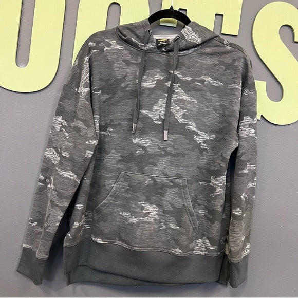 Athletic Works Gray Camo Side Slit Hoodie Size Small