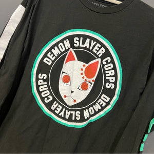 Boxlunch Demon Slayer Corps Black Long Sleeve Graphic Tee Size Small