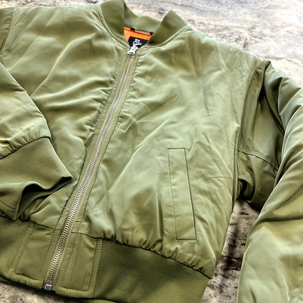Art Class Olive Green Bomber Jacket Size Youth Large