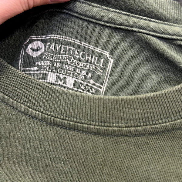 Fayettechill Men's Olive Green Short Sleeve Graphic Tee Medium