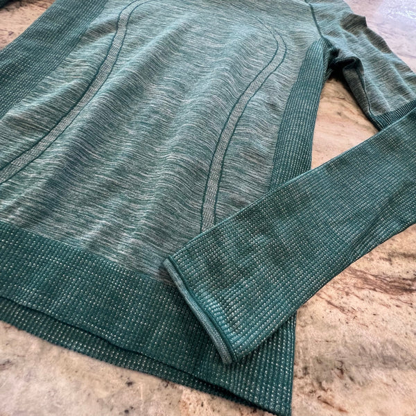 Lululemon Swiftly Tech Green Long Sleeve Top Size 10